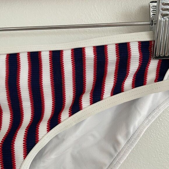 L* Space Rachel Bikini Bottom Classic Stripes Nautical Cut Out Sz Small - Picture 5 of 9
